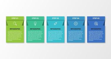 Presentation business infographic template with 5 options. Vector illustration.