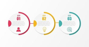 Vector infographic design template with marketing icons. Business concept with 3 options or steps. Can be used for process diagram, workflow layout, info graph, annual report, flow chart.