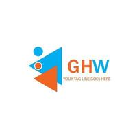 diseño creativo del logotipo de la letra ghw con gráfico vectorial vector