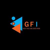 diseño creativo del logotipo de la letra gfi con gráfico vectorial vector