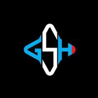 diseño creativo del logotipo de la letra gsh con gráfico vectorial vector