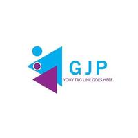 Diseño creativo del logotipo de la letra gjp con gráfico vectorial vector