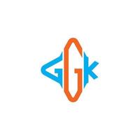 Diseño creativo del logotipo de la letra ggk con gráfico vectorial vector