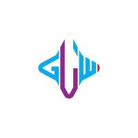 diseño creativo del logotipo de la letra glw con gráfico vectorial vector