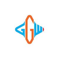 diseño creativo del logotipo de la letra ggw con gráfico vectorial vector