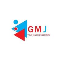 diseño creativo del logotipo de la letra gmj con gráfico vectorial vector