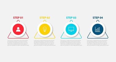 Infographic design presentation business infographic template with 4 options vector