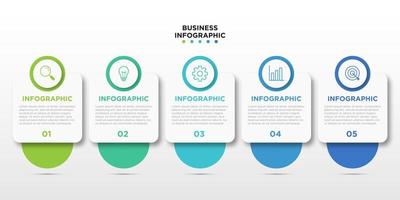 plantilla infográfica de negocios de presentación con 5 opciones. ilustración vectorial vector