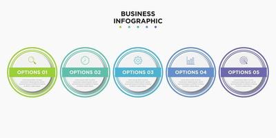 plantilla infográfica de negocios de presentación con 5 opciones. ilustración vectorial vector