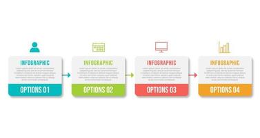 Timeline infographic design element and number options. Business concept with 4 steps. Can be used for workflow layout, diagram, annual report, web design. Vector business template for presentation.