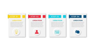 Infographic design presentation business infographic template with 4 options vector