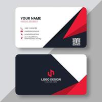 Modern business card template red black colors. Flat design vector