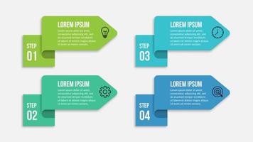 diseño de banner creativo de concepto de pasos infográficos vector