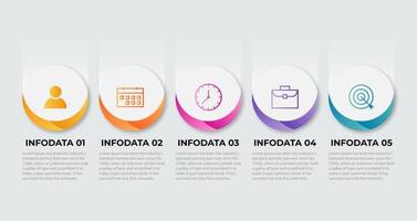 Presentation business infographic template with 5 options. Vector illustration.