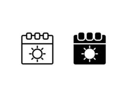 calendar icon. outline icon and solid icon vector