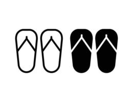 sandals icon. outline icon and solid icon vector