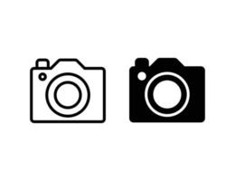 camera icon. outline icon and solid icon vector