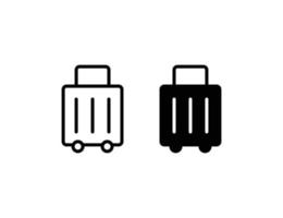 suitcase icon. outline icon and solid icon vector