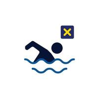 swimming cartoon. flat icon vector