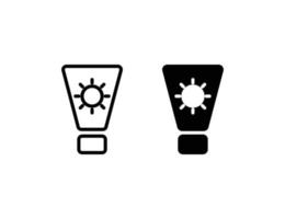 sun cream icon. outline and solid icon vector