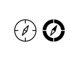 compass icon. outline icon and solid icon vector