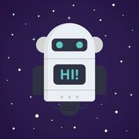 cute robot cartoon character design vector