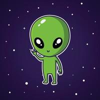 Cute Alien In Space Hole Cartoon Vector Icon Illustration. Flat Cartoon  Concept 10859485 Vector Art at Vecteezy