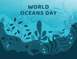 diseño plano del fondo del día mundial de los océanos