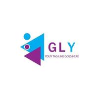 diseño creativo del logotipo de la letra gly con gráfico vectorial vector