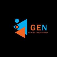 diseño creativo del logotipo de la letra gen con gráfico vectorial vector