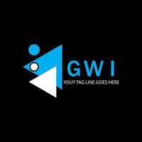 diseño creativo del logotipo de la letra gwi con gráfico vectorial vector
