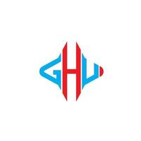 diseño creativo del logotipo de la letra ghu con gráfico vectorial vector