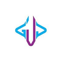 Diseño creativo del logotipo de la letra gjj con gráfico vectorial vector