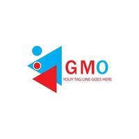 diseño creativo del logotipo de la letra gmo con gráfico vectorial vector