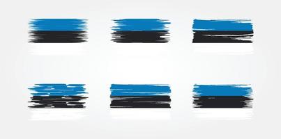 colección de pinceles de bandera de estonia. bandera nacional vector