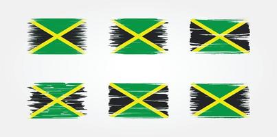 colección de pinceles de bandera jamaica. bandera nacional vector