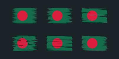 colección de pinceles de bandera de bangladesh. bandera nacional vector