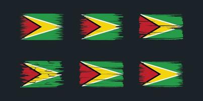 Guyana Flag Brush Collection. National Flag vector