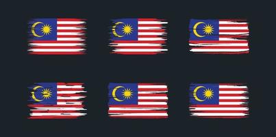 Malaysia Flag Brush Collection. National Flag vector