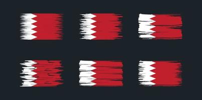 colección de pinceles de bandera de bahrein. bandera nacional vector