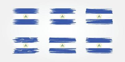 colección de banderas de nicaragua. bandera nacional vector