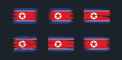 colección de banderas de corea del norte. bandera nacional vector