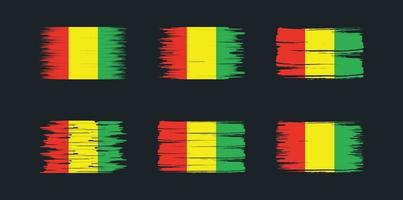 Guinea Flag Brush Collection. National Flag vector