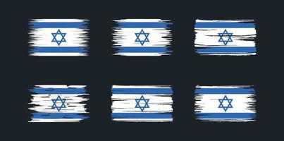 colección de pinceles de bandera de israel. bandera nacional vector