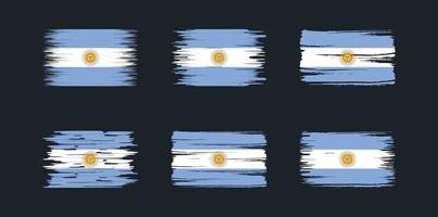 colección de pinceles de bandera argentina. bandera nacional vector