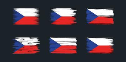 Czech Flag Brush Collection. National Flag vector