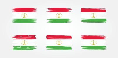 colección de banderas de tayikistán. bandera nacional vector