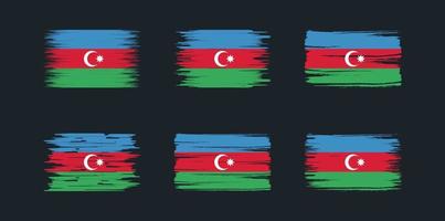 colección de pinceles de bandera de azerbaiyán. bandera nacional vector