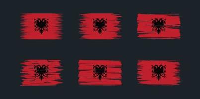 colección de pinceles de bandera de albania. bandera nacional vector