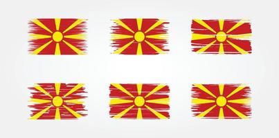 colección de banderas de macedonia del norte. bandera nacional vector